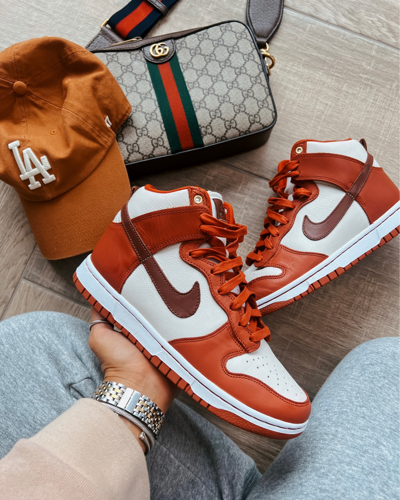 Casual outfit ..what I wore, travel outfit, airport style 
Small in joggers 
Medium in pullover hoodie 
Nike dunk tts 
Gucci crossbody bag 
Valentine’s Day gift ideas 

#LTKshoecrush #LTKU #LTKFind