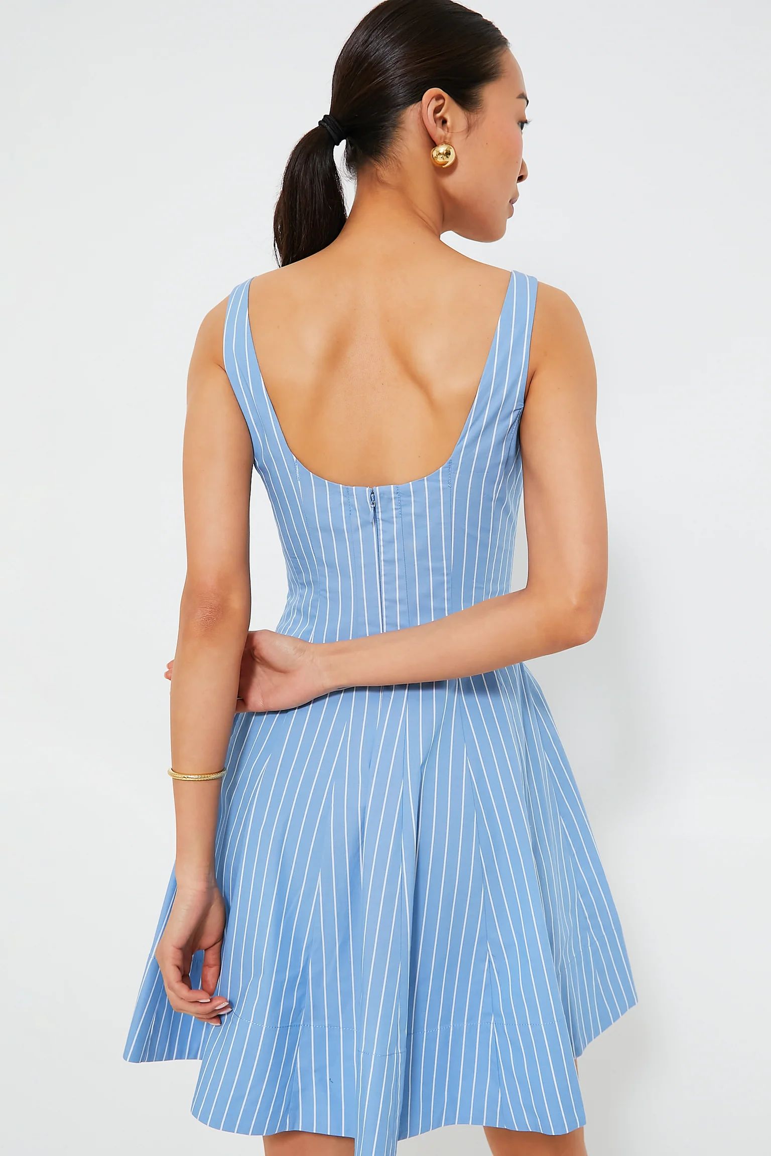 Azure Pinstripe Mini Wells Dress | Tuckernuck (US)