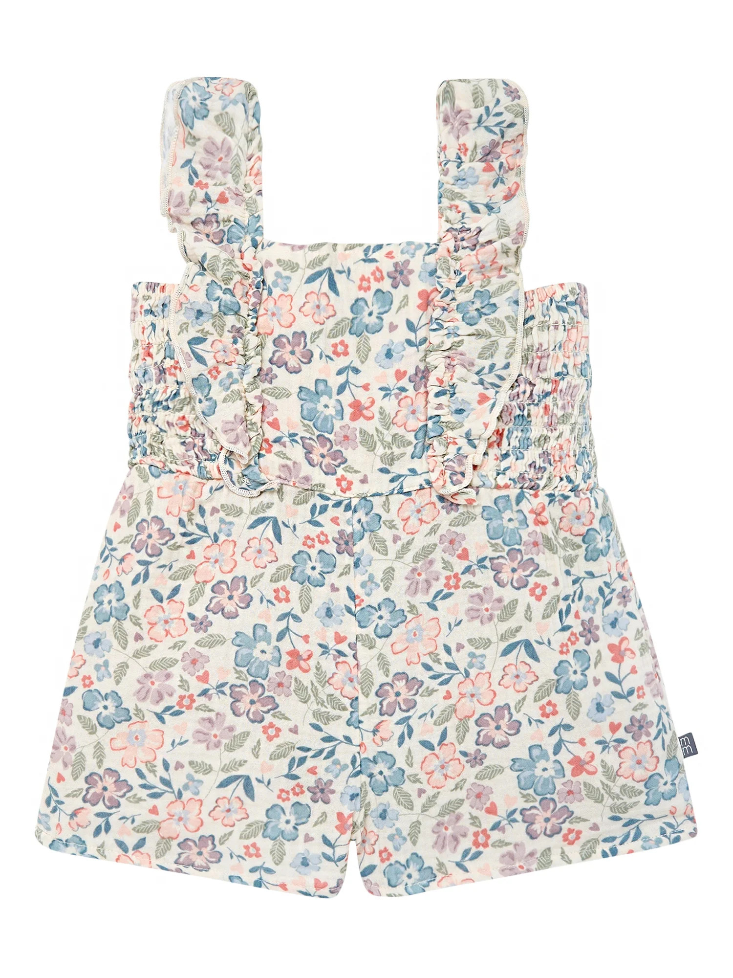 Modern Moments by Gerber Toddler Girl Smock Ruffle Wide Leg Romper, Sizes 12M-5T | Walmart (US)