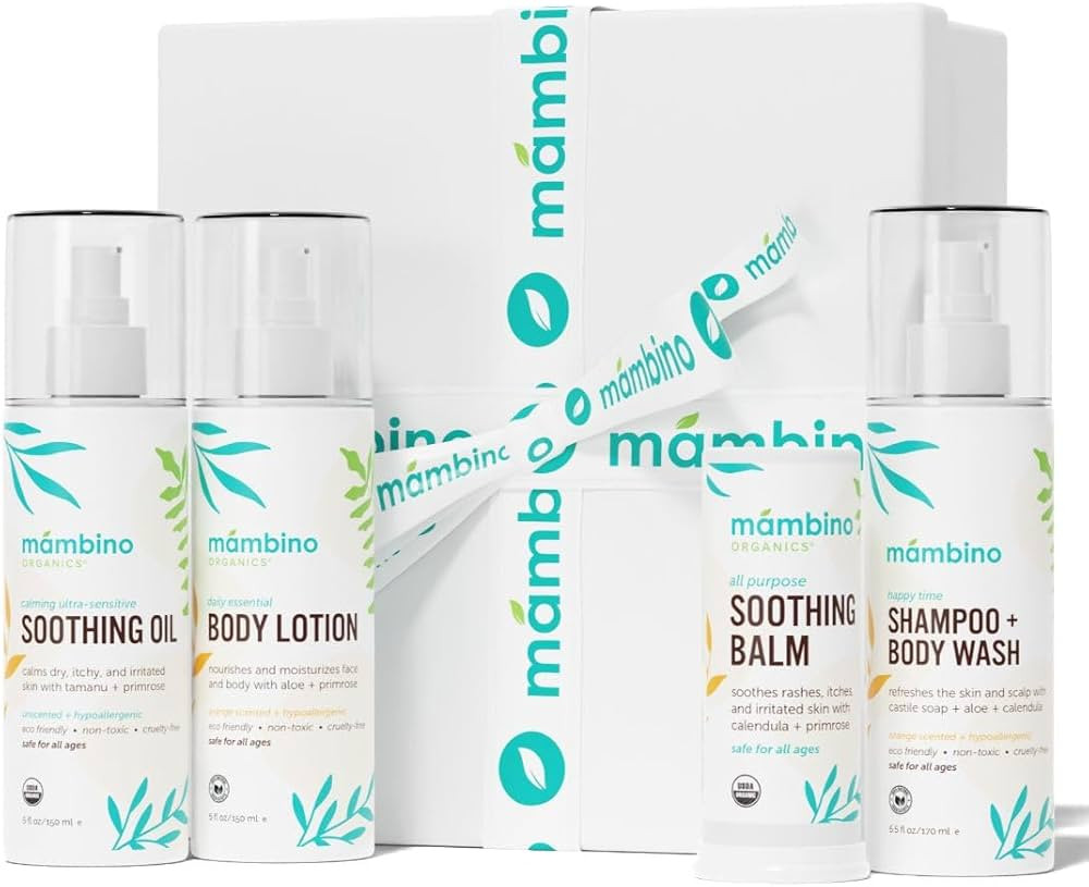 Mambino Organics Baby Arrival Essential Care Gift Set - Organic Baby Care Kit - Vegan & Non-GMO 4... | Amazon (US)