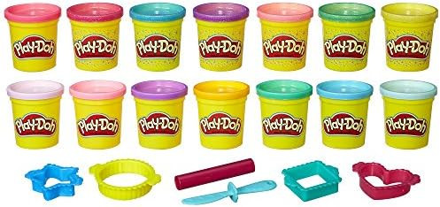 Amazon.com: Play-Doh Sparkle and Bright 14 Pack of Cans, Non-Toxic Modeling Compound, 3-Ounce Can... | Amazon (US)