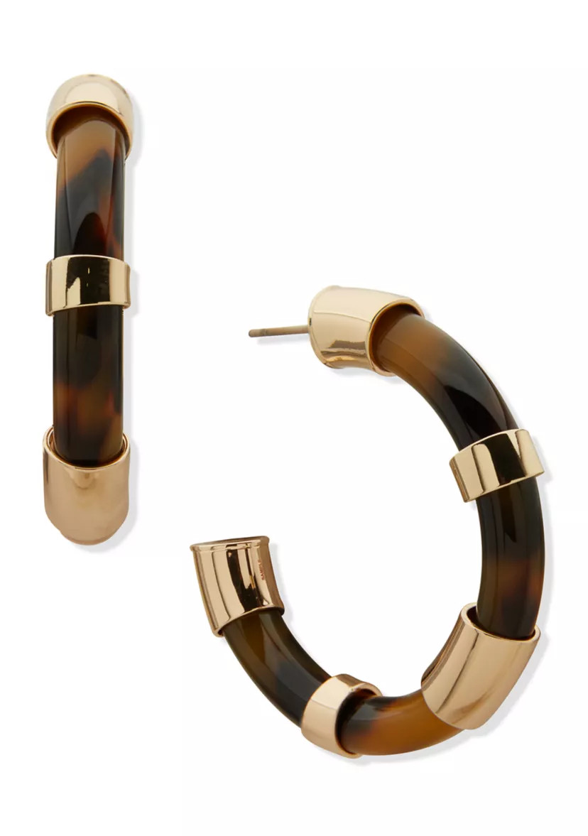 Tortoise C Hoop Earrings | Belk
