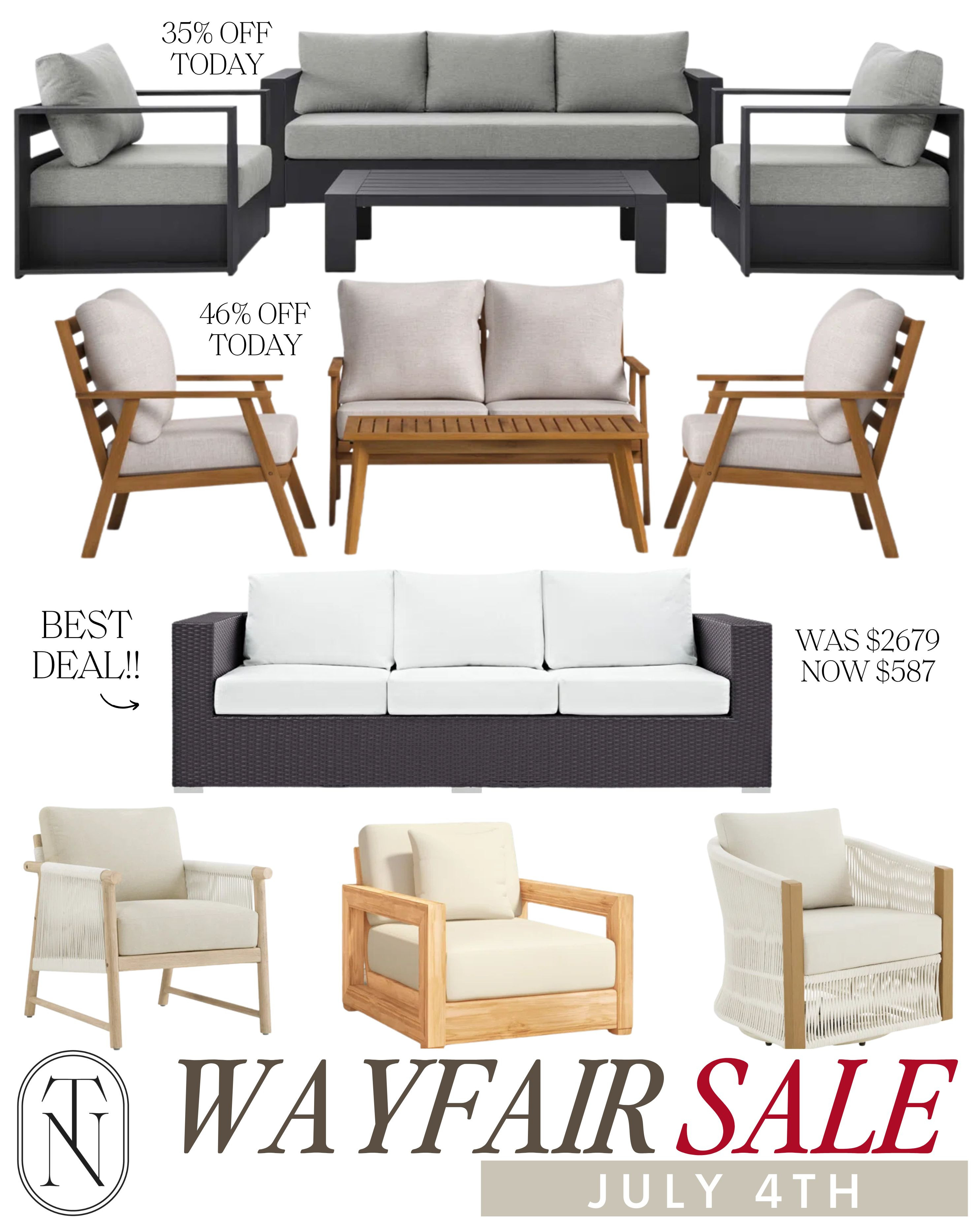 Wayfair July 4th Sale!
Wayfair Sale / Summer Sale / Outdoor Furniture Sale / Wicker Patio Sets / Outdoor Sectionals / Teak Dining Tables / Bistro Sets / Hanging Egg Chairs / Weather-Resistant Cushions / Outdoor Rugs / String Lights / Patio Umbrellas / Rattan Lounge Chairs / Garden Benches / Hammocks / Outdoor Coffee Tables / Planter Boxes with Greenery / Lanterns with LED Candles / Solar-Powered Lights / Decorative Throw Pillows / Fire Pits / Outdoor Bar Carts / Light and Airy Curtains / Ceramic Side Tables / Faux Greenery Arrangements / Spring Floral Wreaths / Cozy Outdoor Blankets / Patio Conversation Sets / Outdoor Couches / Outdoor Area Rugs / Outdoor Lamps / Adirondack Chairs / Stone Fire Pits / Wood Fire Pits /  Citronella Candles / Outdoor Throw Blankets 

 #LTKSeasonal #LTKHome #LTKSaleAlert