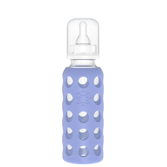 Lifefactory Glass Baby Bottle with Protective Silicone Sleeve and Stage 2 Nipple Blueberry 9 Oz (... | Amazon (US)