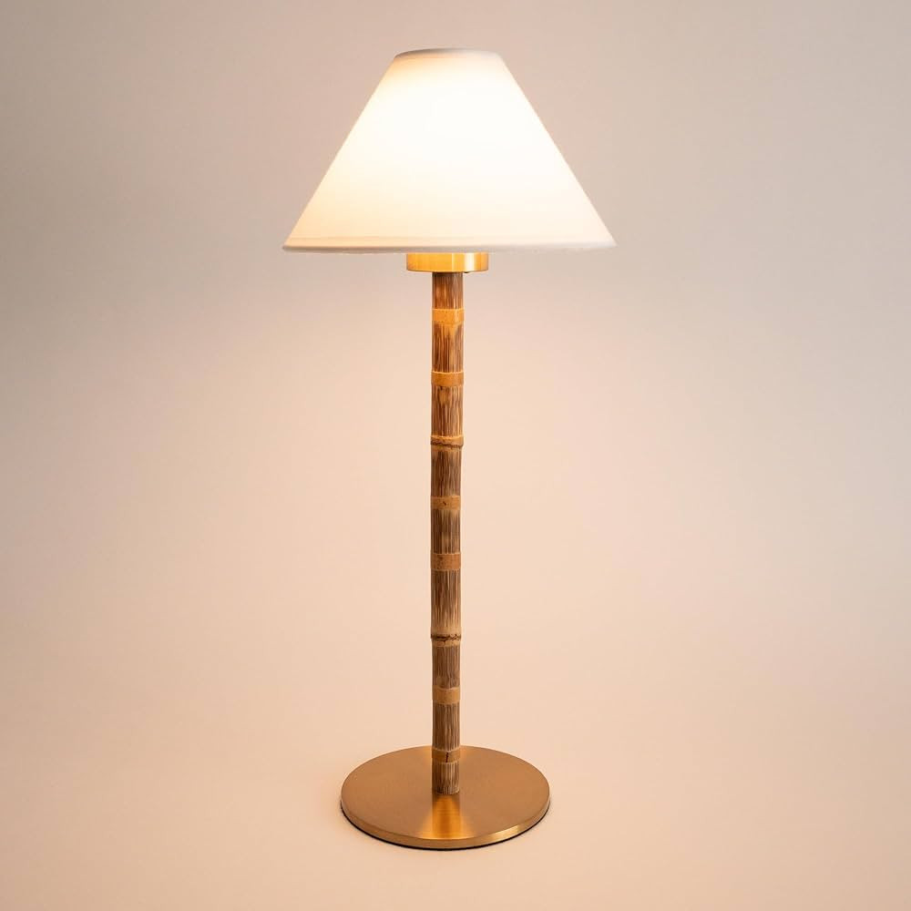 Bamboo Cordless LED Table Lamp, Rechargeable Battery, 24-Hour Use, Dimmable Warm Light, Portable ... | Amazon (US)