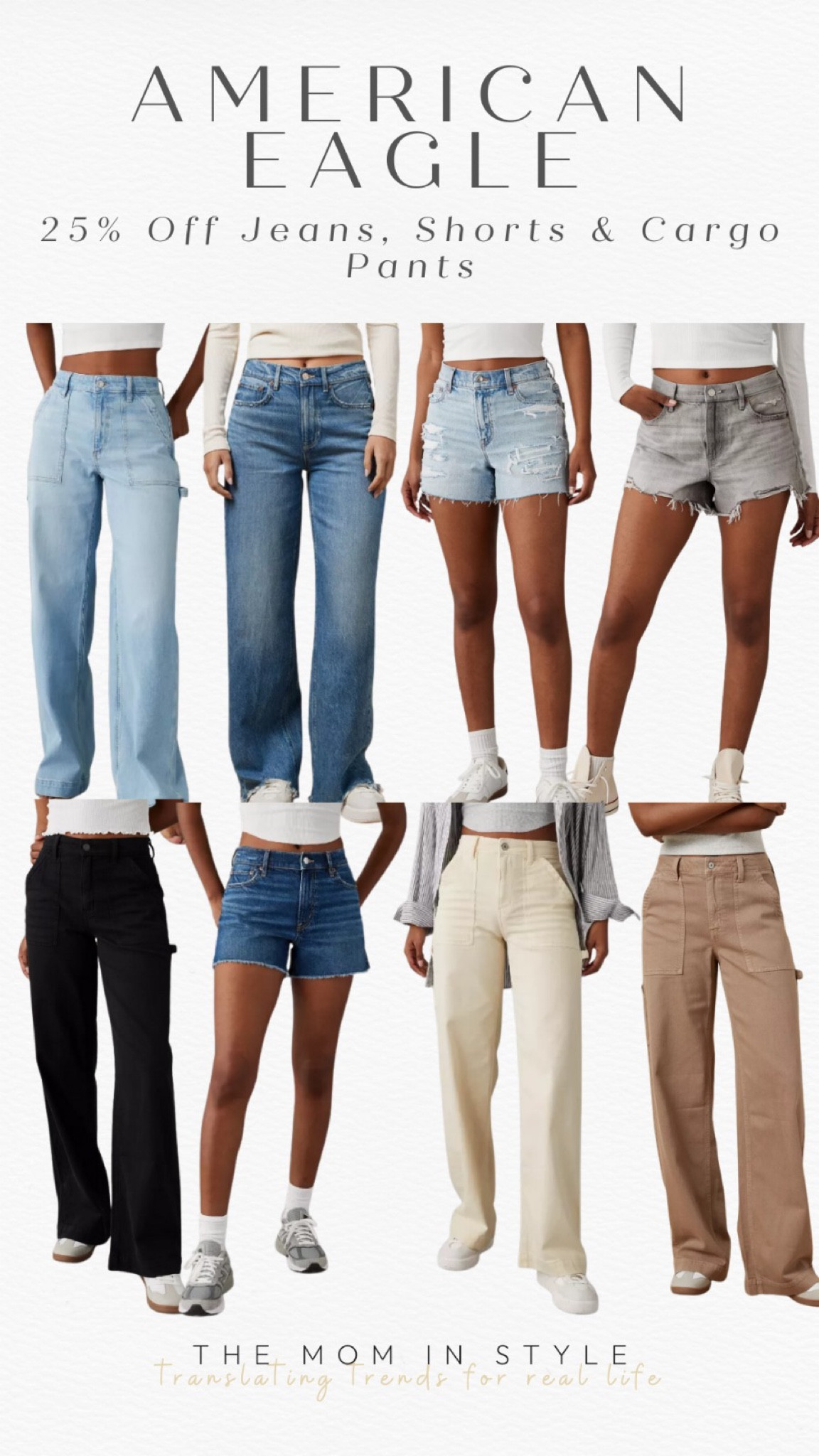 American Eagle 25% off jeans, shorts and cargo pants 

#LTKfindsunder100 #LTKfindsunder50 #LTKsalealert