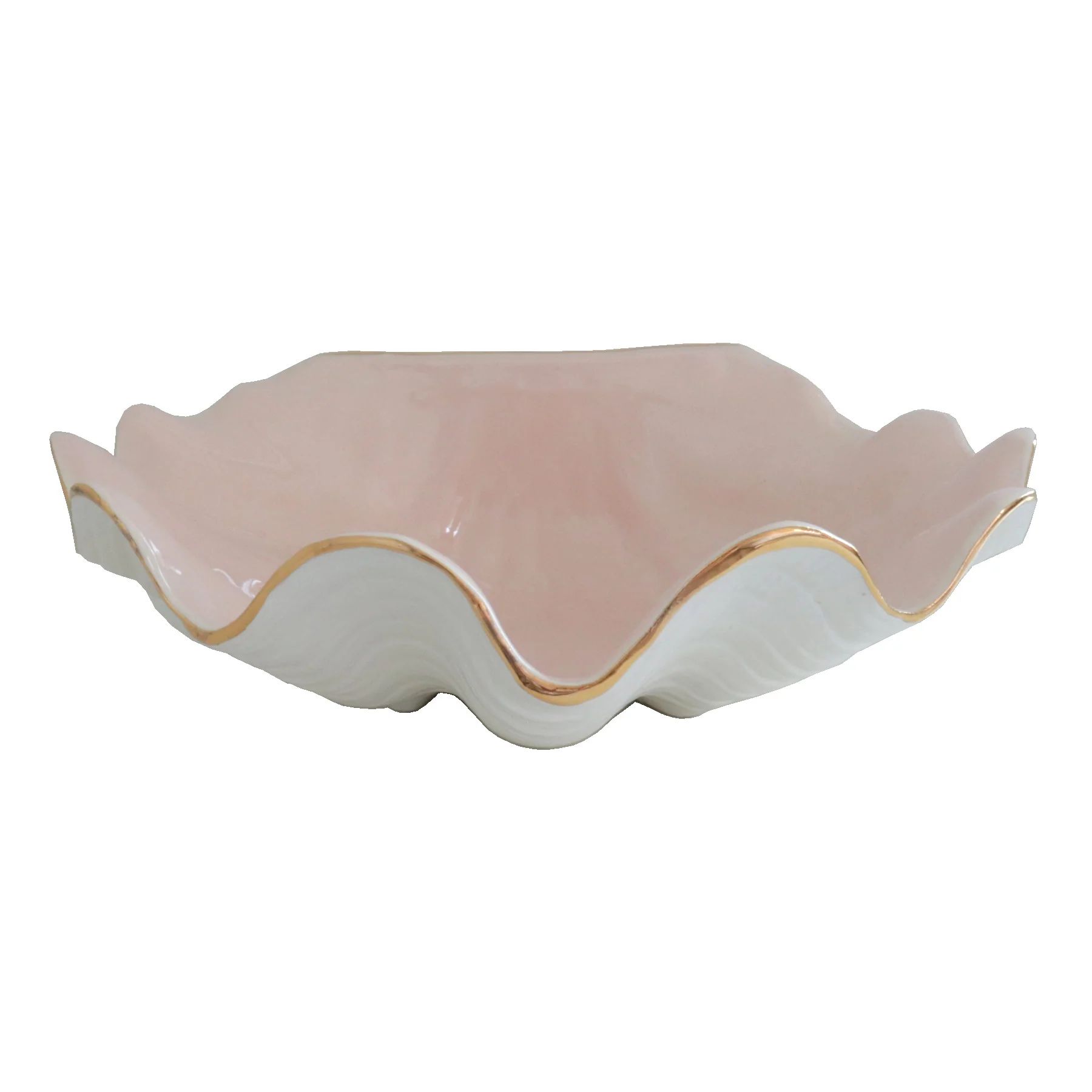 Clam Shell Bowl with 22K Gold Accent | Lo Home by Lauren Haskell Designs