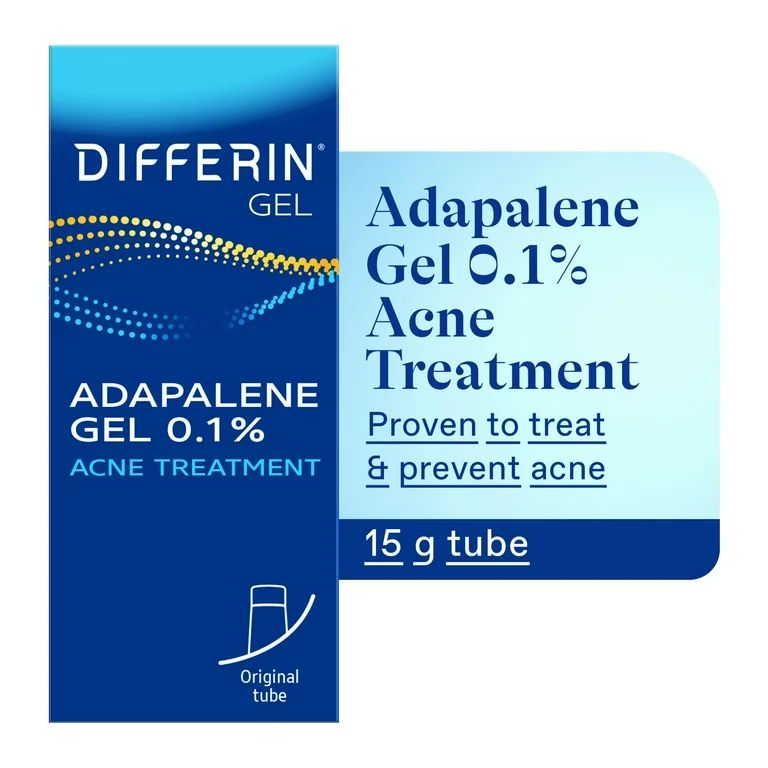 Differin Acne Treatment Gel, Retinoid Treatment for Face with 0.1% Adapalene, 15g Tube | Walmart (US)