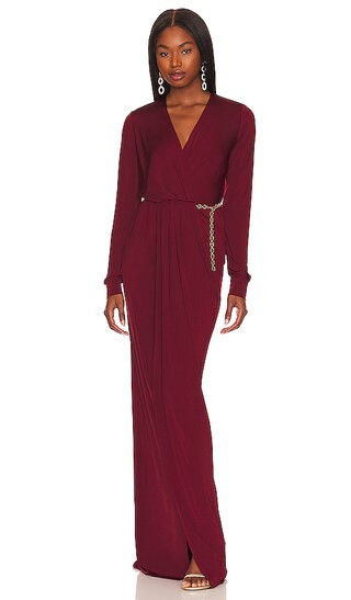 Thea Twist Front Dress in Black Cherry | Revolve Clothing (Global)