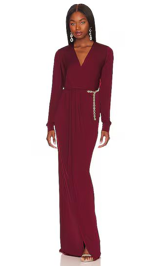 Thea Twist Front Dress in Black Cherry | Revolve Clothing (Global)