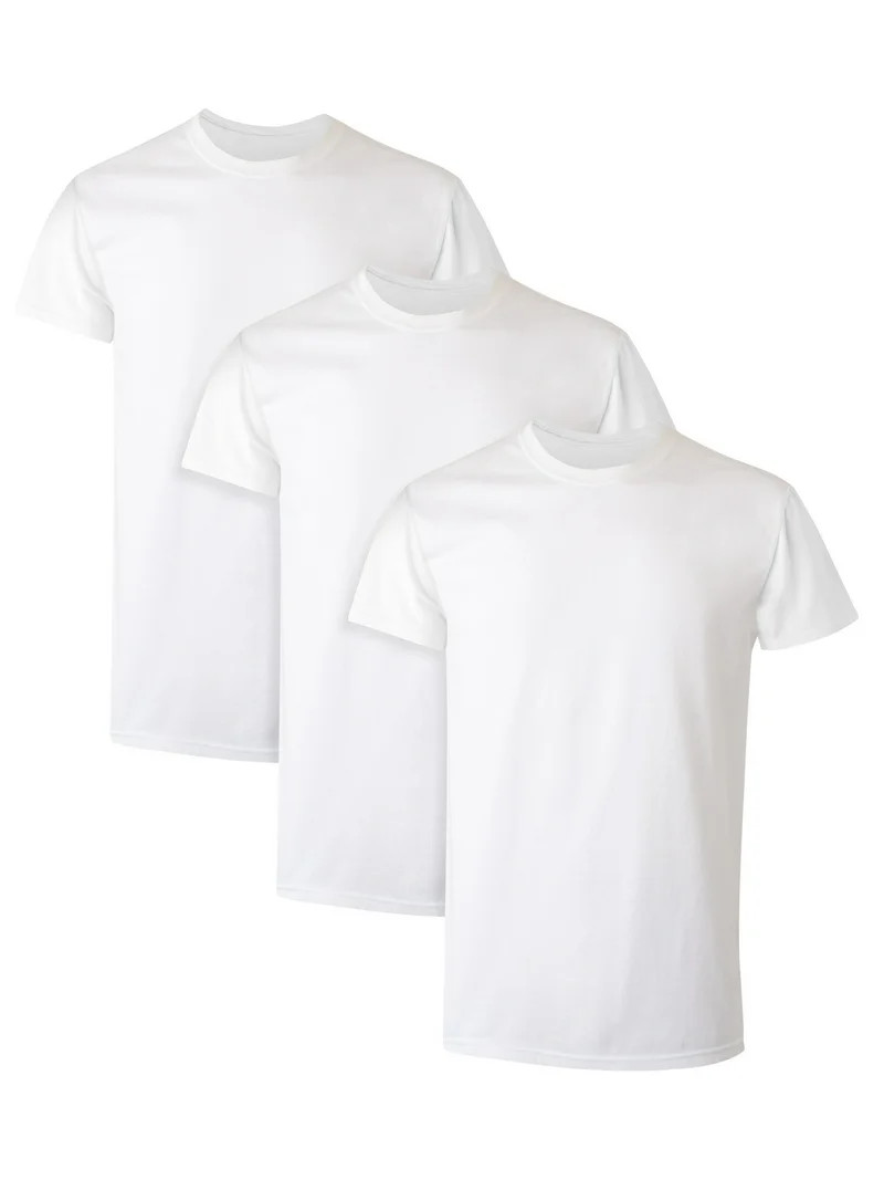 Hanes Men's White Crew T-Shirt Undershirts, 3 Pack | Walmart (US)