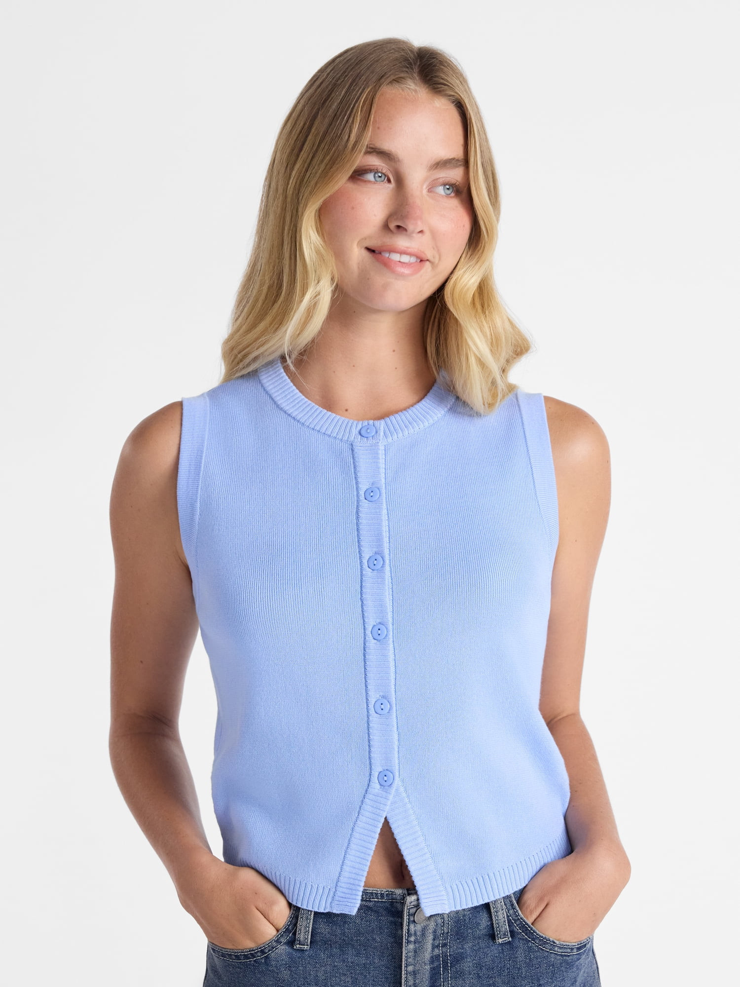No Boundaries Sweater Vest, Midweight, Women’s | Walmart (US)