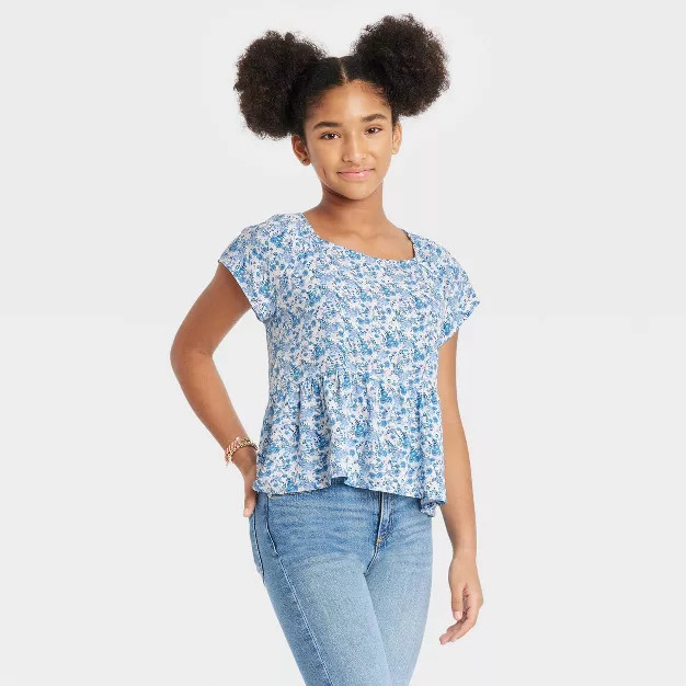Girls' Peplum Woven Top - art class™ | Target