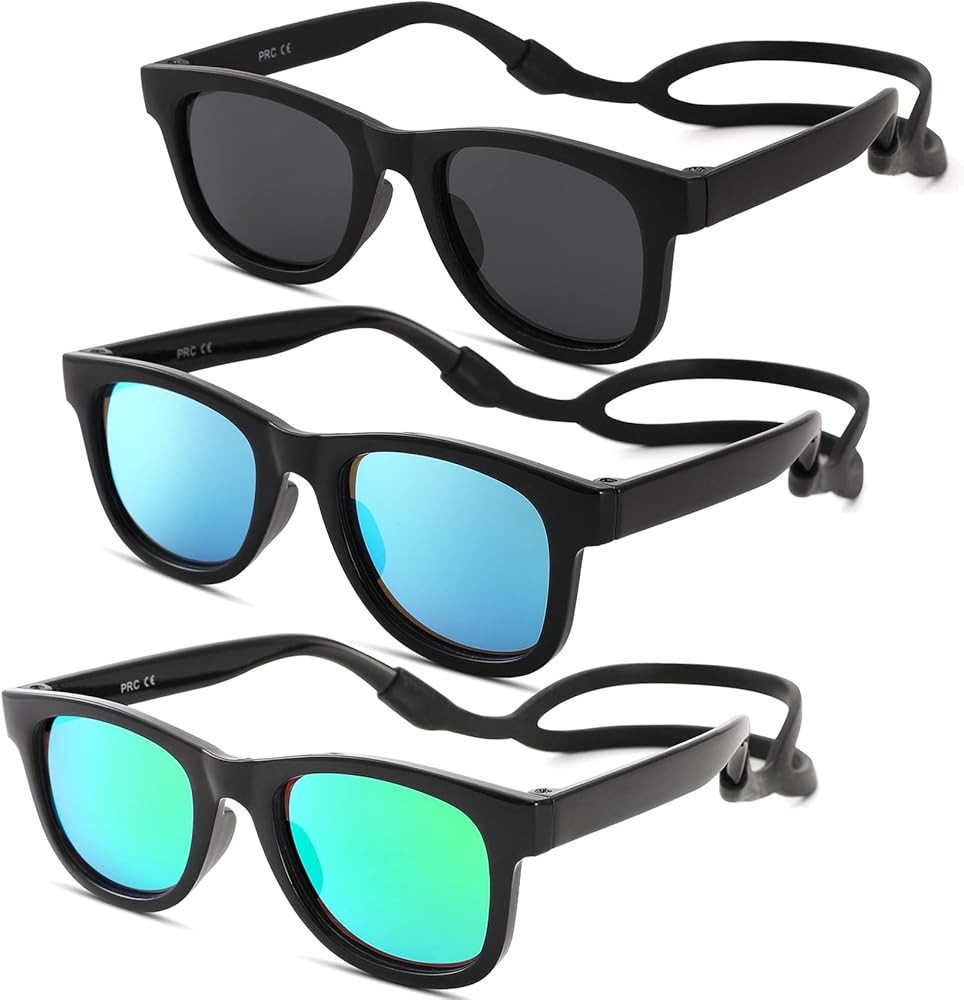 COASION Bendable Flexible Polarized Newborn Baby Sunglasses with Silicon Strap for Infant Boys Gi... | Amazon (US)