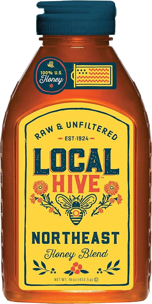 Local Hive Northeast Raw Unfiltered Honey 16oz. 100% US honey sourced from American bees and beek... | Amazon (US)