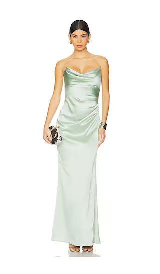 Katie May Taylor Gown in Sage. - size L | Revolve Clothing (Global)