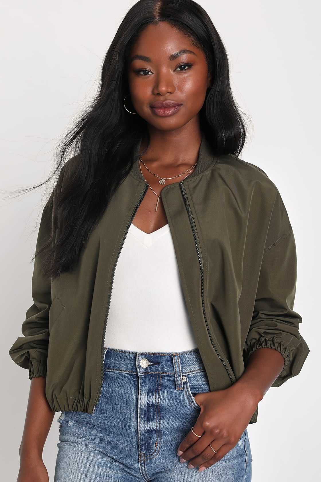 Cool Perfection Olive Green Bomber Jacket | Lulus