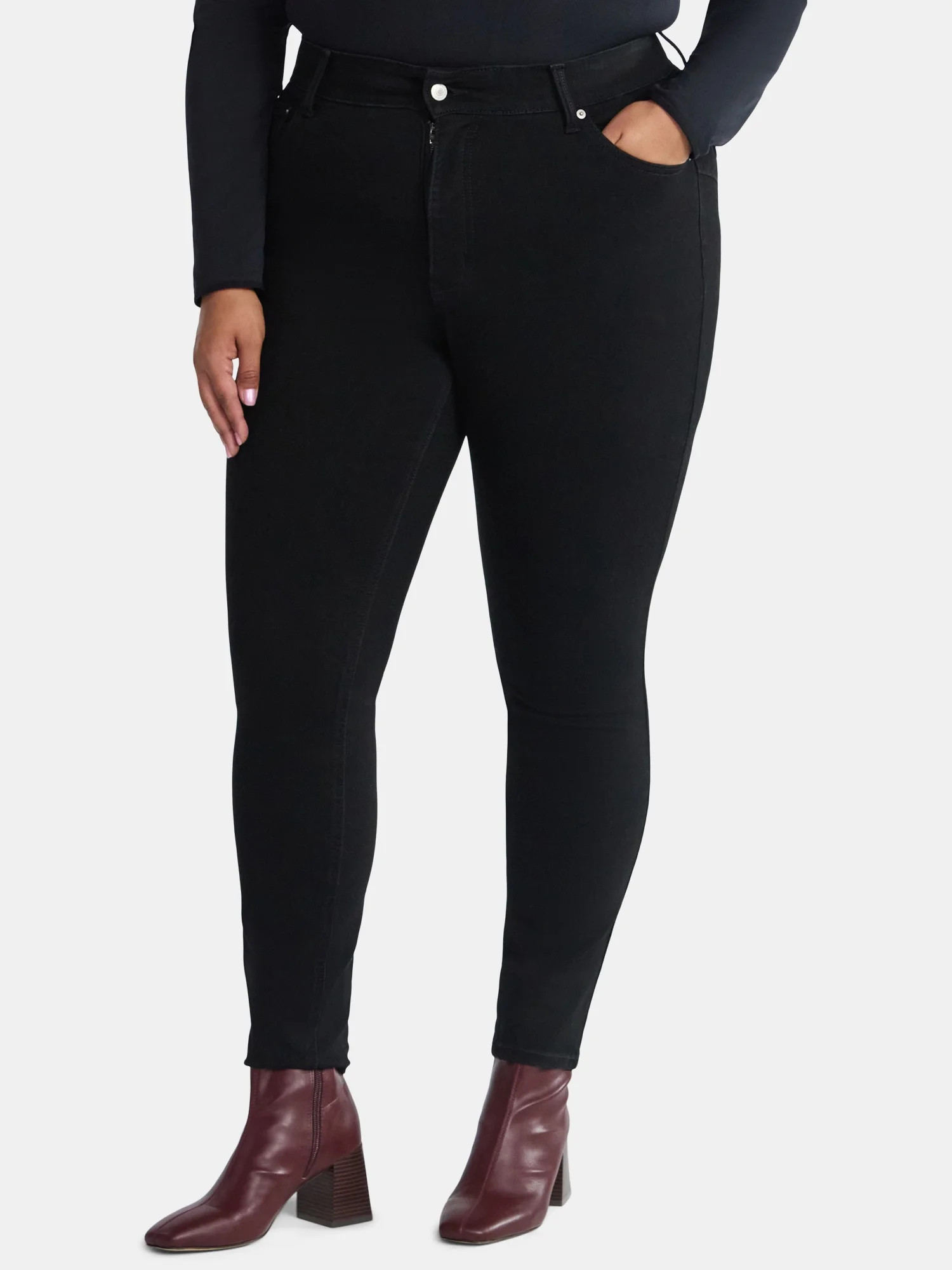 Terra & Sky Women's Plus High Rise Skinny Jeans, Sizes 16W-26W | Walmart (US)