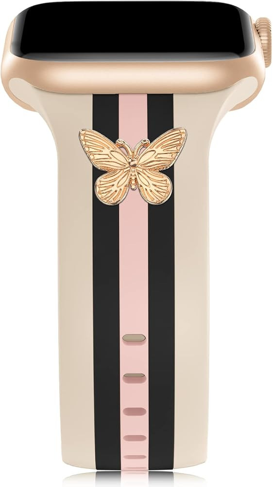 Designer Band with Charms Decor Compatible with Apple Watch Band Women Men | Amazon (US)