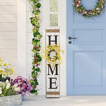 Amazon.com : Glitzhome Welcome Sign for Front Door Porch Rustic Farmhouse Wooden Hanging Wall Sig... | Amazon (US)