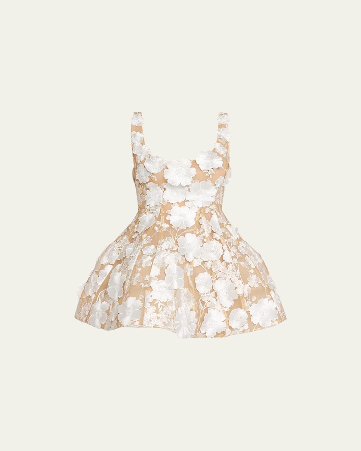 Jasmine Floral Applique Fit-&-Flare Mini Dress | Bergdorf Goodman