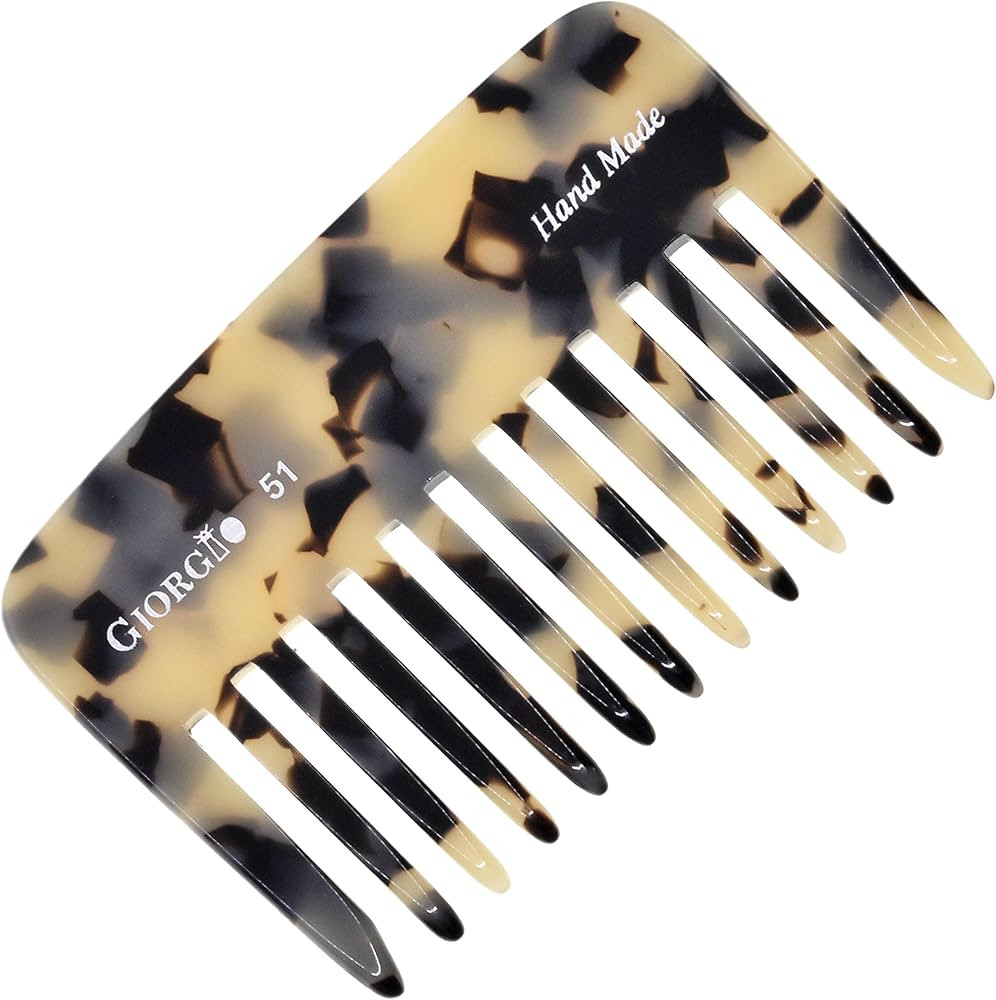 Giorgio G51 TW Small Travel Purse Hair Detangling Comb, Wide Teeth Pocket Comb for Thick Curly Wa... | Amazon (US)