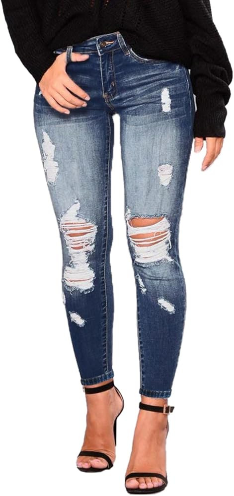 Women's High Waisted Jeans for Women Ripped Stretch Skinny Butt Lifting Jeans Distressed Jeans Pa... | Amazon (US)
