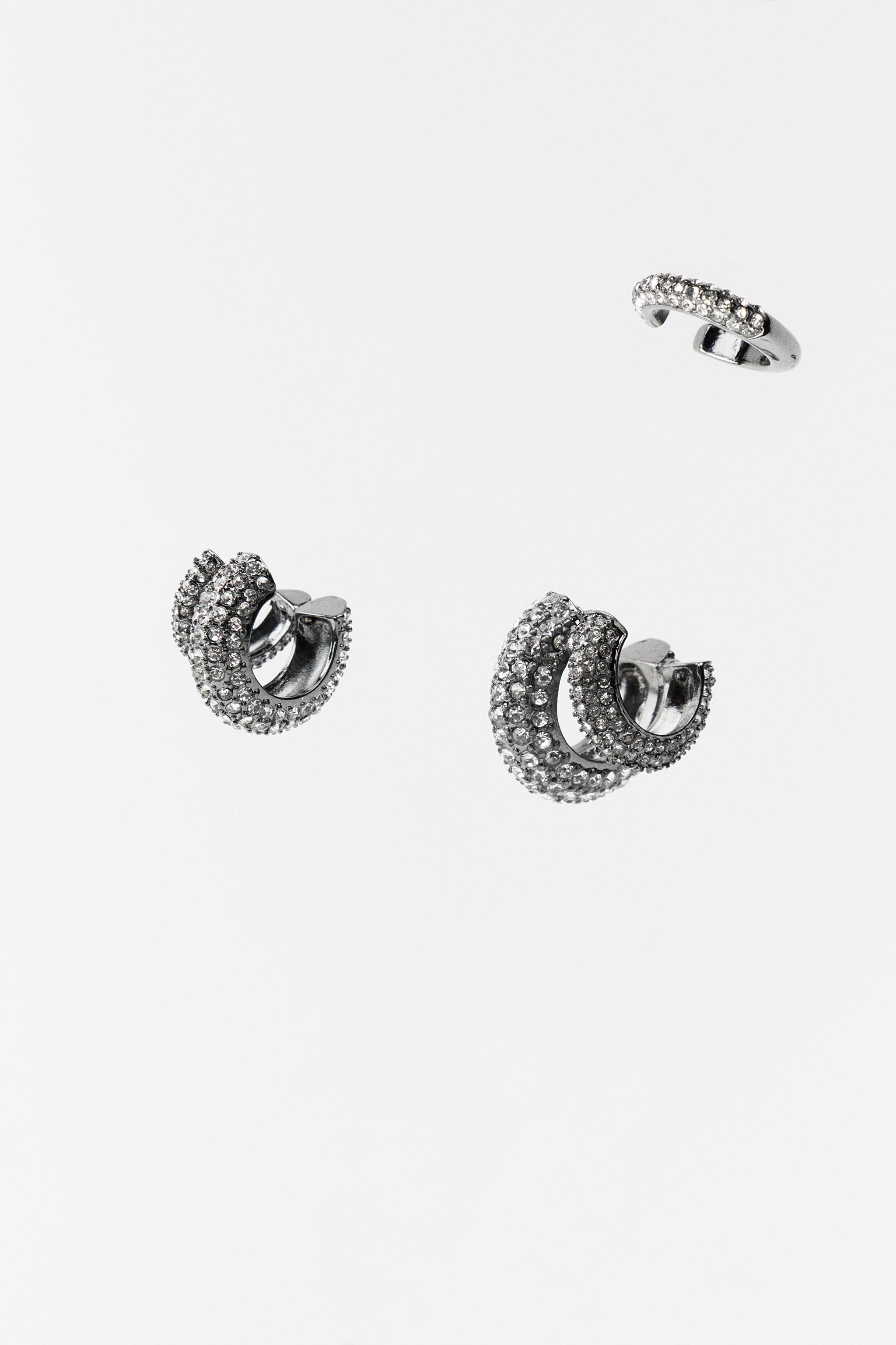 PACK SPARKLY HOOP EARCUFFS AND EARRINGS | Zara US