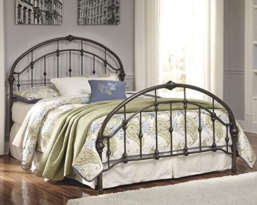 Signature Design by Ashley - Nashburg Metal Bed - Complete Headboard and Footboard with Rails - King | Amazon (US)