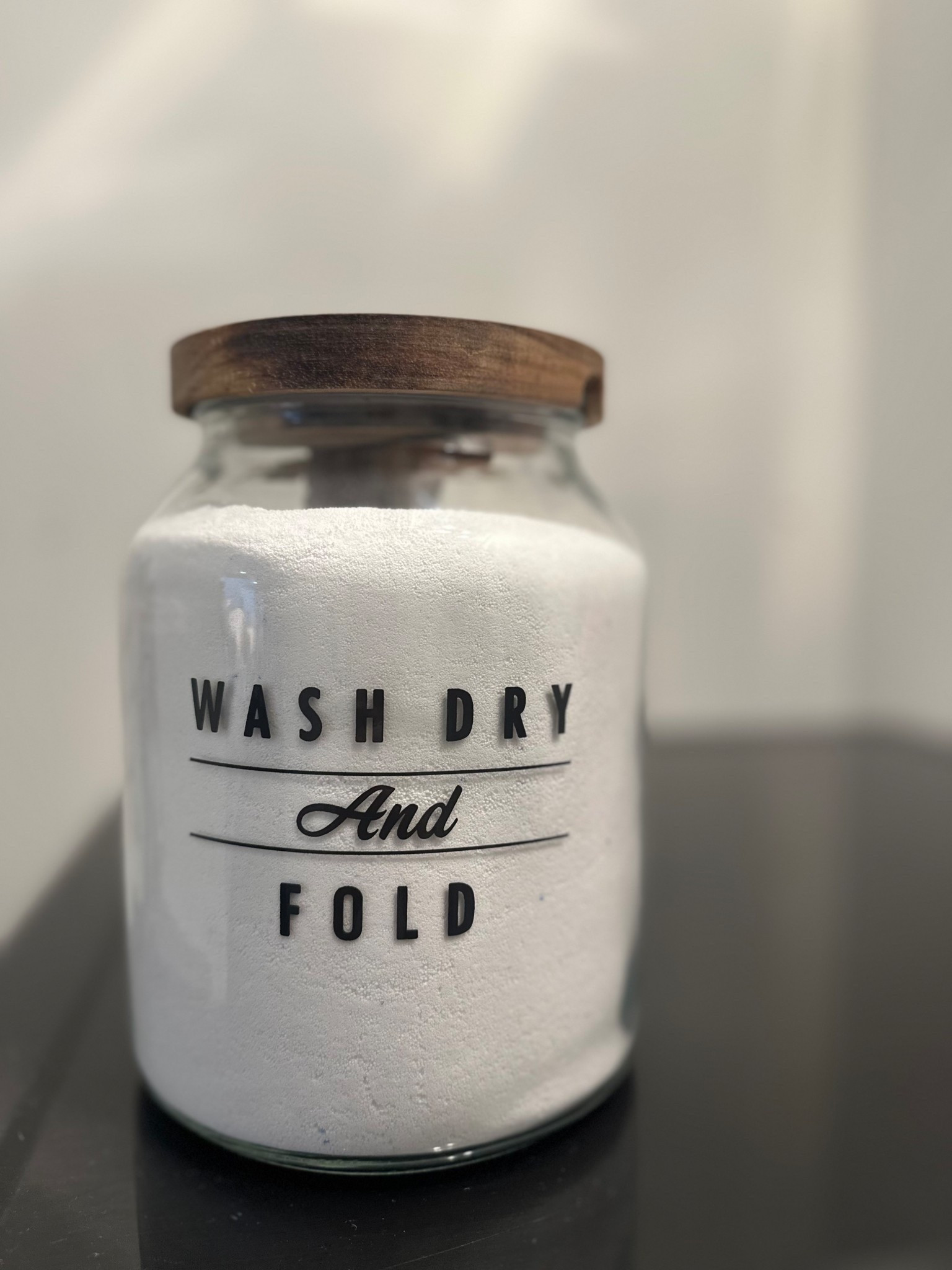Wash Dry and Fold Laundry Soap Jar.
I put my OxiClean powder in it.
It makes my laundry room look so much cleaner !

#LTKFindsUnder50 #LTKFamily #LTKHome
