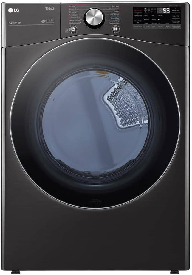 LG DLEX4200B 7.4 cu. ft. Ultra Large Capacity Smart Wi‑Fi Enabled Front Load Dryer in Black... | Amazon (US)