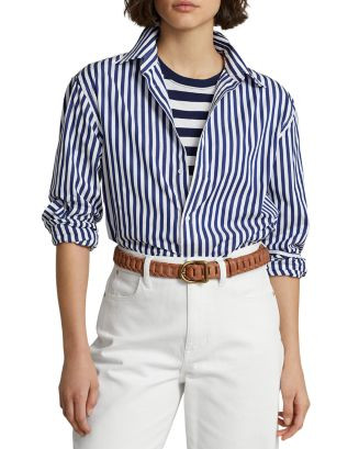 Ralph Lauren Striped Long Sleeve Cotton Shirt  | Bloomingdale's Women | Bloomingdale's (US)