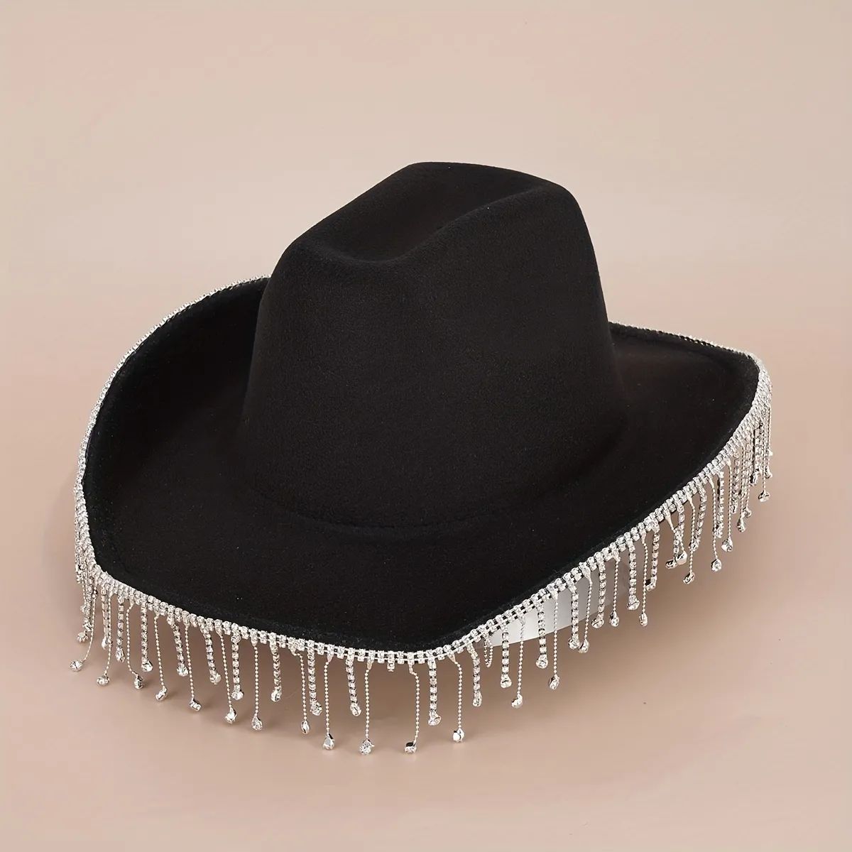 Pink Western Cowboy Hat Single Party Rhinestone Tassel Artificial Diamond Bride Cowboy Wedding Ha... | Temu Affiliate Program