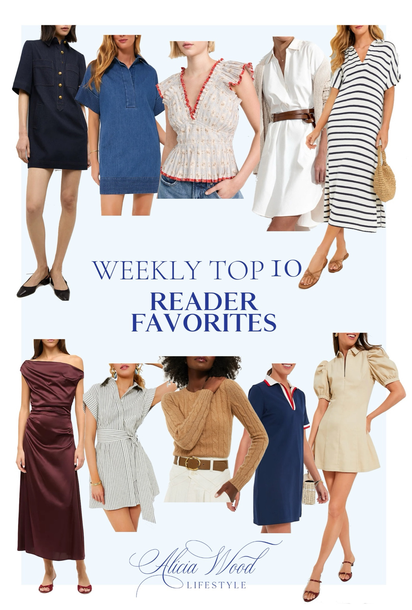 The Weekly Top 10 Best Sellers 

Denim dark wash mini dress
Transitional denim dress
Flutter sleeve vneck top
Popover dress
French stripe maxi dress
Off the shoulder silk dress
Linen striped dress
Cashmere crewneck sweater
Polo dress
Denim mini dress 
Transitional fall outfits 


#LTKOver40 #LTKSeasonal #LTKStyleTip