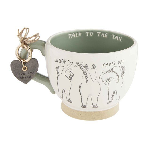 MUD PIE Talk To The Tail Dog Mug & Dog Tag Set, Blue - Chewy.com | Chewy.com