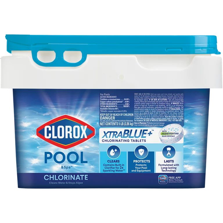 Clorox Pool&Spa XtraBlue+ 3" Chlorinating Tablets for Swimming Pools, 5lb | Walmart (US)