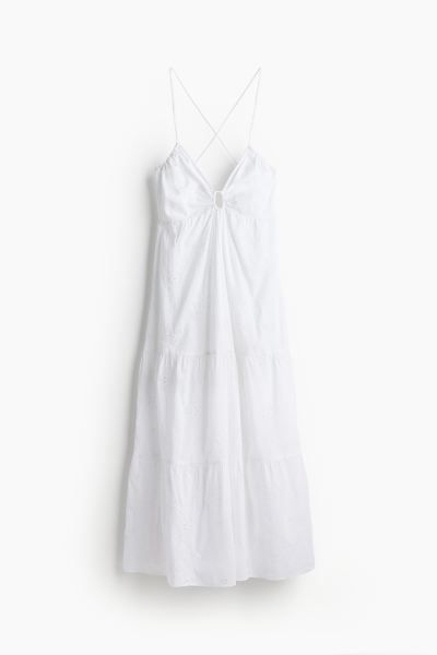 Broderie anglaise dress - Sweetheart neckline - Sleeveless - White - Ladies | H&M GB | H&M (UK, MY, IN, SG, PH, TW, HK)