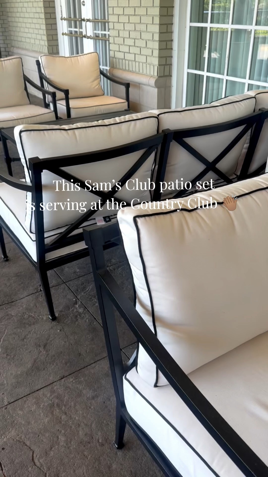 Under $1,400 for a 4 piece set is incredible!! Oh, did I mention they come with SUNBRELLA cushions?! So good! Go Sam’s!