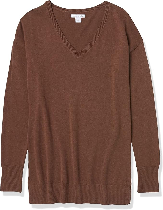 Amazon Essentials Women's Lightweight Long-Sleeve V-Neck Tunic Sweater | Amazon (US)