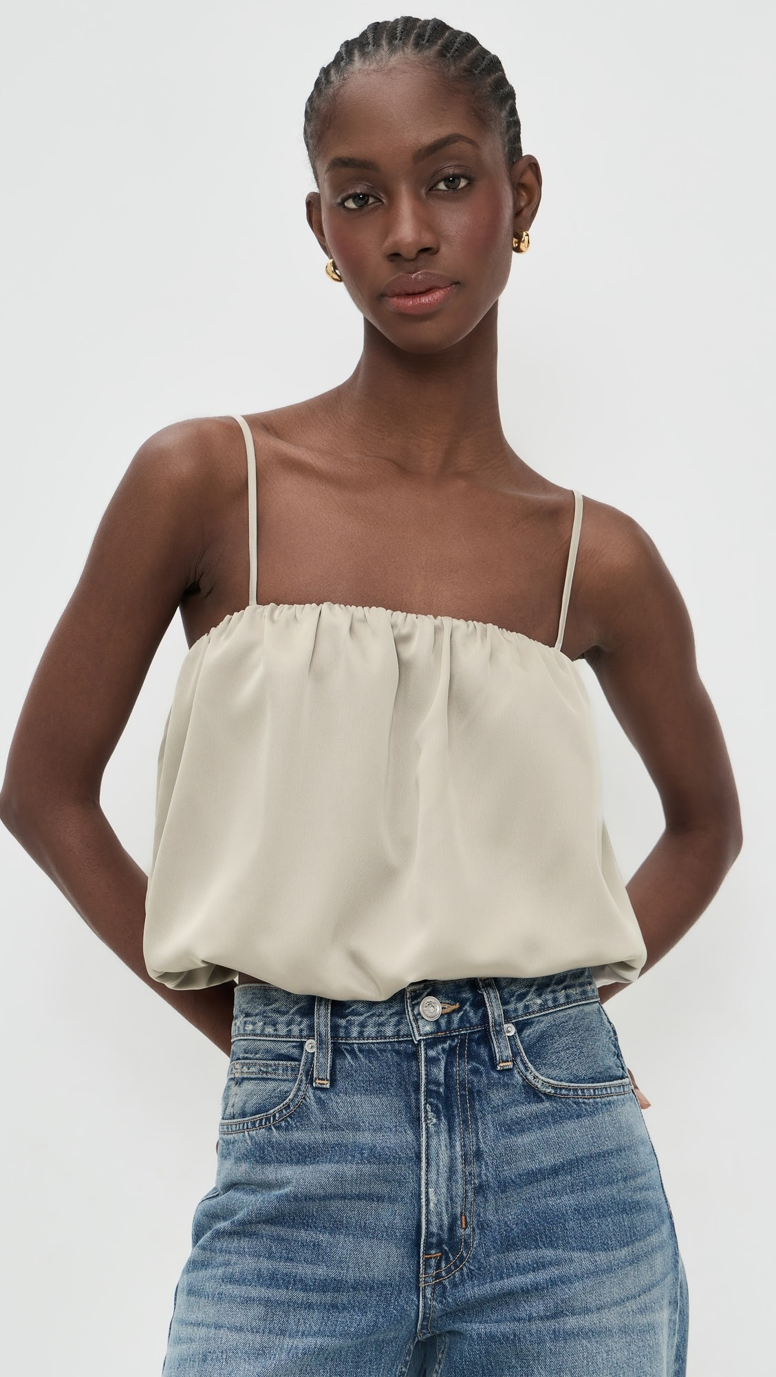 Satin Bubble String Top | Shopbop