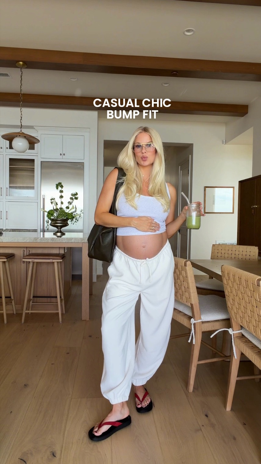 Wearing a medium in tank (heather cloud white), small in pants (light birch, sized up for pregnancy), shoes are tts! #kathleenpost

Errands outfit, school drop off, school pick up, farmers market run, casual lunch look, bump friendly, maternity look



#LTKSeasonal #LTKBump #LTKootd