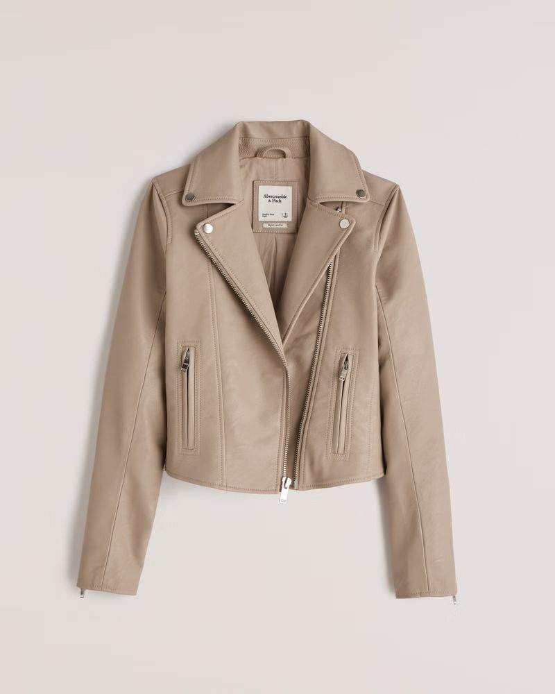Women's Faux Leather Moto Jacket | Women's Coats & Jackets | Abercrombie.com | Abercrombie & Fitch (US)