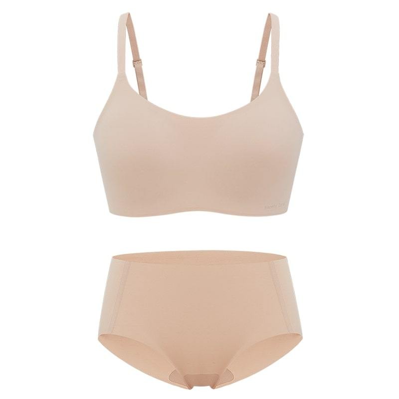 2021 Barely Zero® Your-Size-Is-The-Size Spaghetti Strap Wireless Bra + Brief Set Bundle | NEIWAI