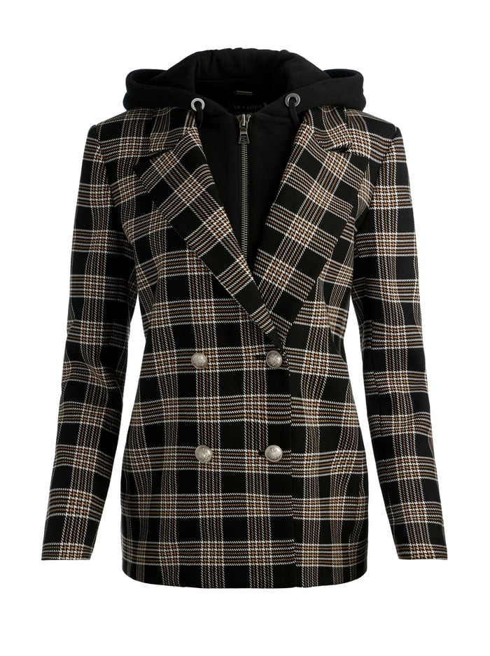 JORDAN BLAZER WITH REMOVABLE HOODIE | Alice + Olivia