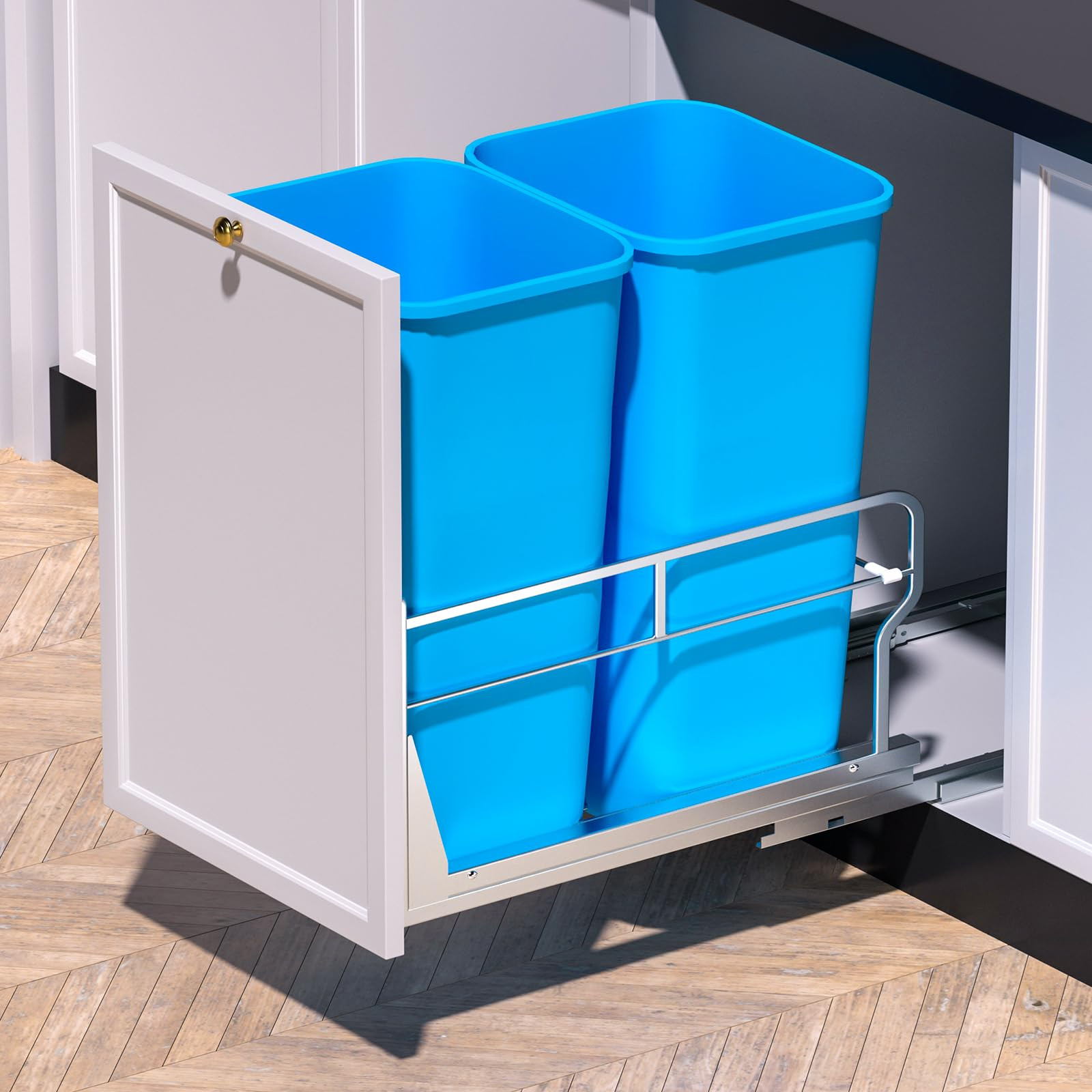 Insputer Dual Pull Out Trash Can Under Cabinet with Soft-Close Slides, Heavy Duty Under Sink Tras... | Amazon (US)