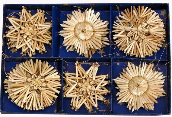 Scandinavian Straw Snowflake Ornaments - Box of 24 pieces - #68 | Etsy (US)