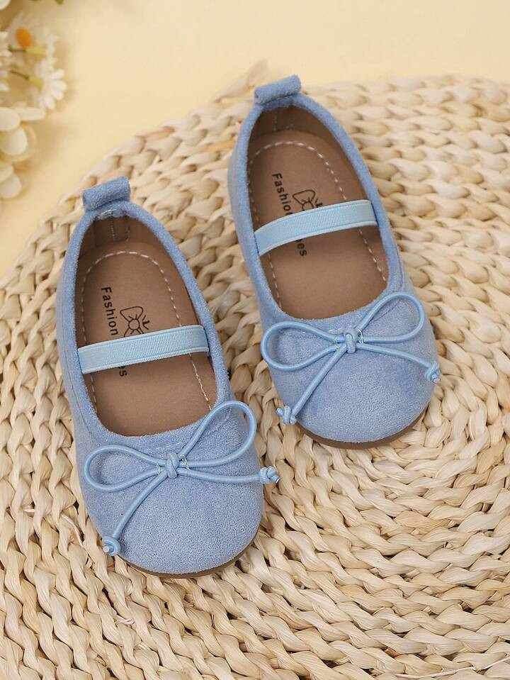 1 Par De Bailarinas Con Decoración De Lazo, Suave Y Antideslizante, Estilo Princesa, Adecuadas Para Que Las Estudiantes Las Usen En La Escuela En Primavera Y Verano | SHEIN