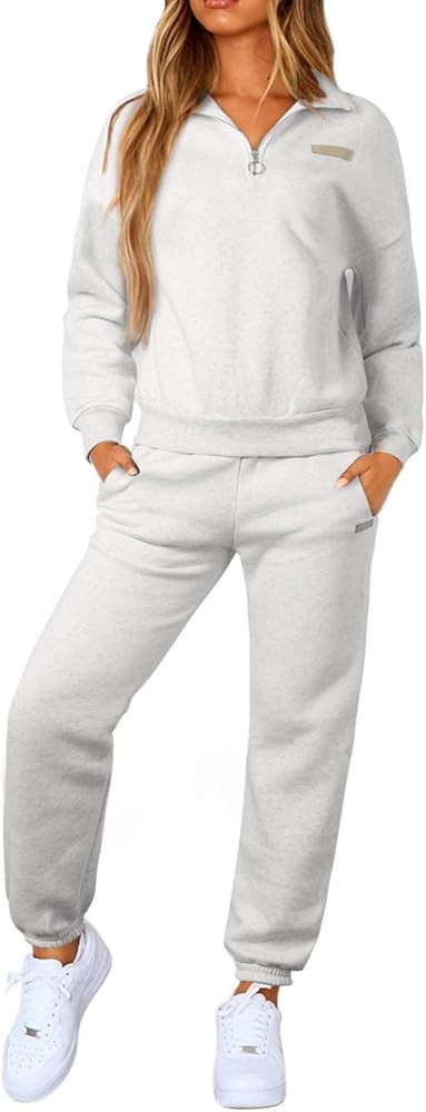 Herseas Women 2 Piece Outfits Sweatsuit Lounge Set Half Zip Pullover with Jogger Airport Tracksui... | Amazon (US)