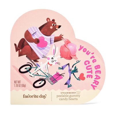 Valentine's Peelable Gummy Candy Hearts in Heart Shaped Box - 1.76oz - Favorite Day™ | Target