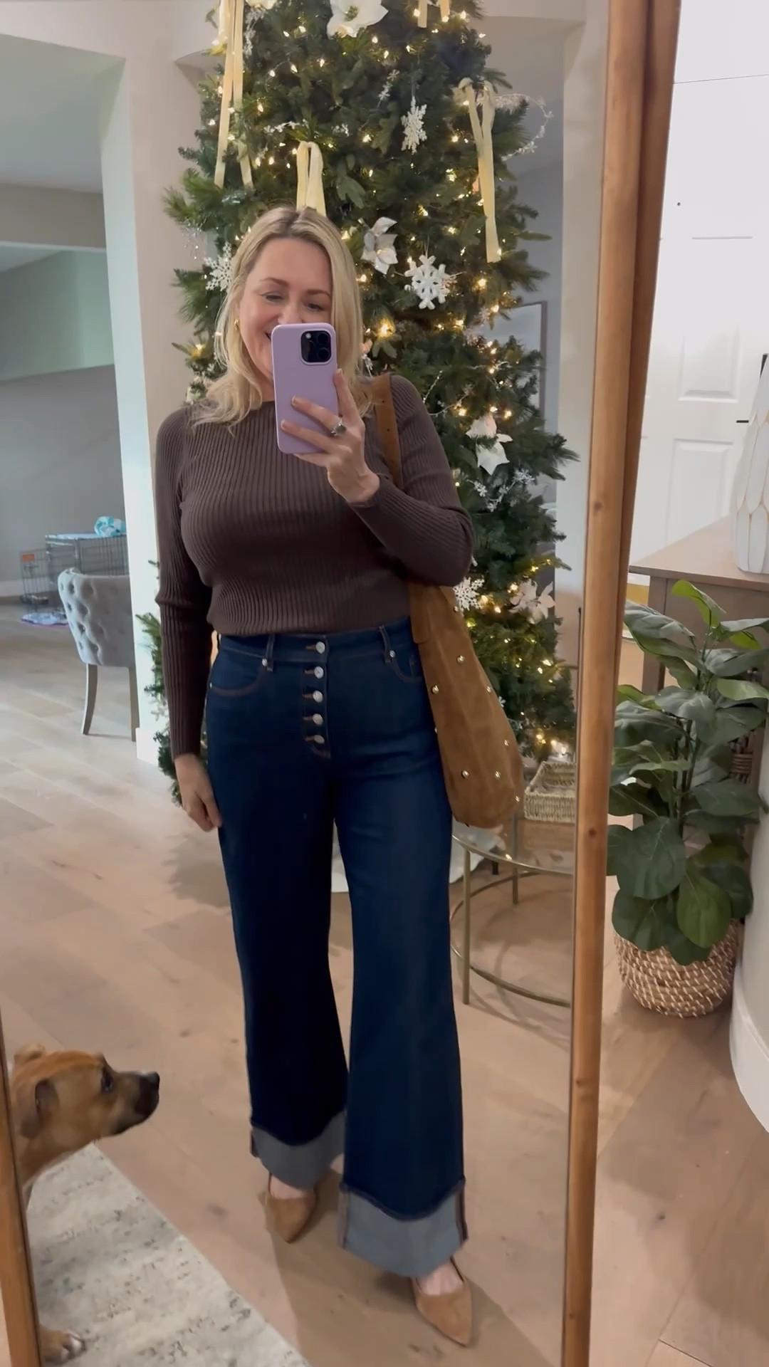 Love these cuffed jeans and suede bag, both on sale.  Winter outfit 

#LTKSeasonal #LTKMidsize #LTKootd